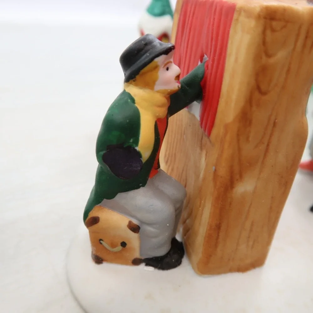 Christmas Village Figurines Lot of 5 Church Building Flowers Horse Carriage Show